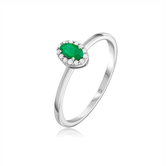 Emerald and Diamond Ring in White Gold JFA7963