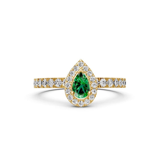 Diamond Ring with Tsavorites in Yellow Gold R39031224