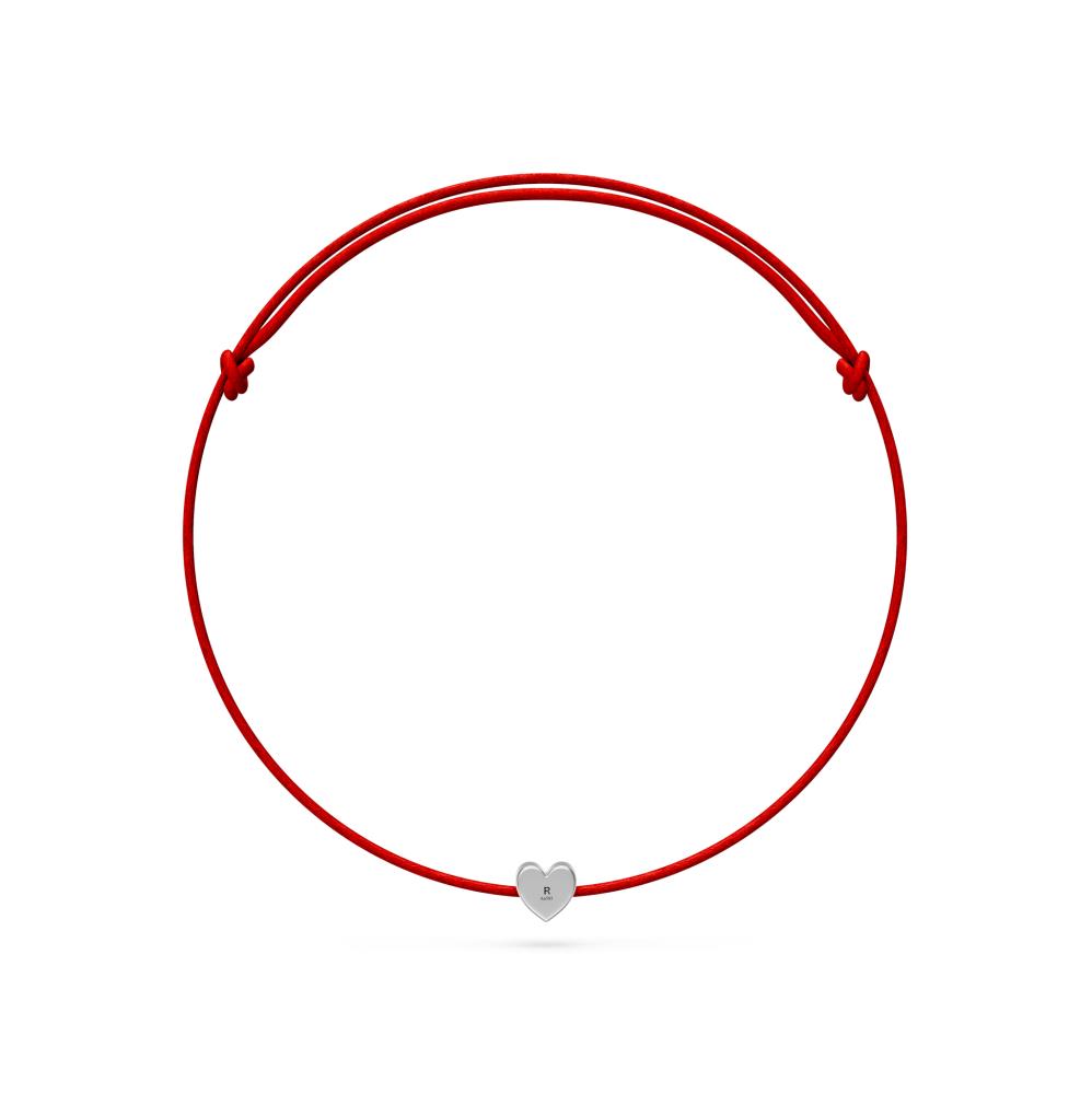 String Bracelet with Diamond in White Gold "Heart" R07490924