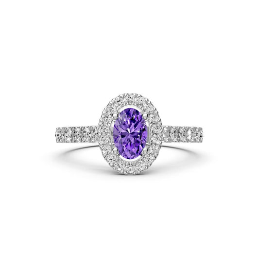 Diamond Ring with Tanzanite in White Gold R38381224