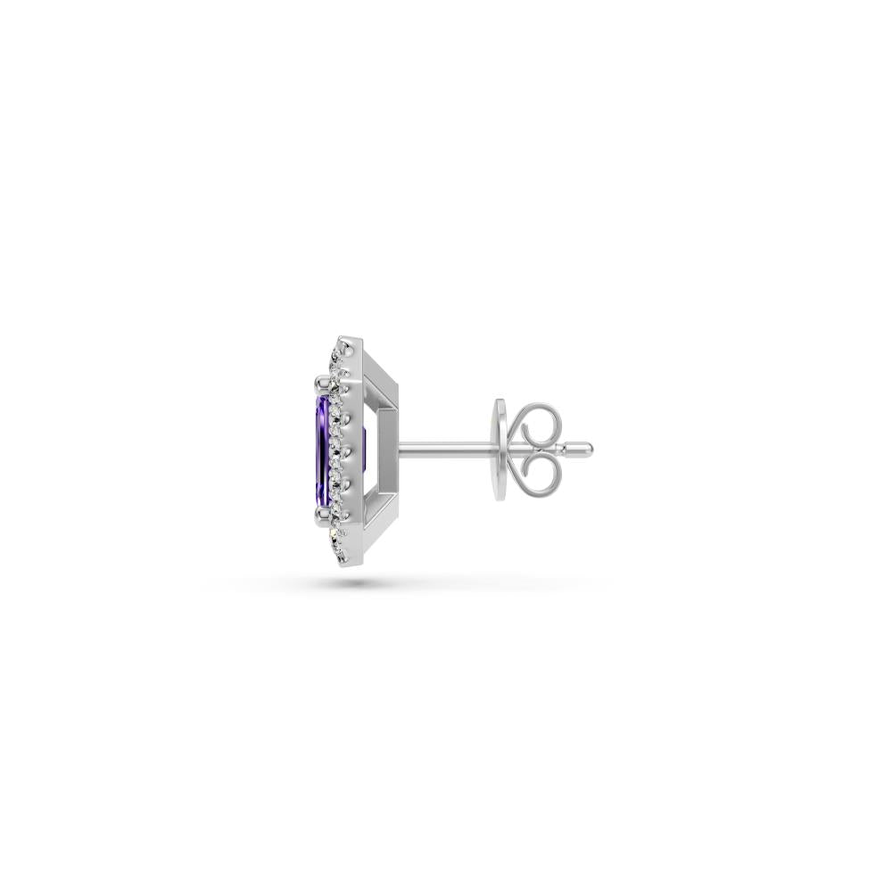 Diamond Earrings with Tanzanite in White Gold R04050325