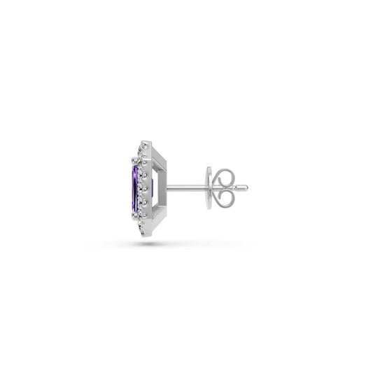 Diamond Earrings with Tanzanite in White Gold R04050325