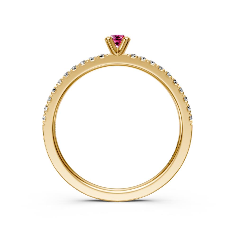 Diamond Ring with Pink Sapphire in Yellow Gold R01690325
