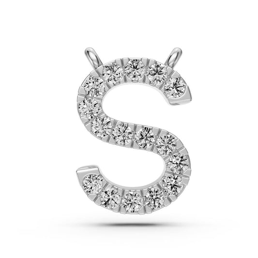 Diamond Letter S Pendant in White Gold R22381124