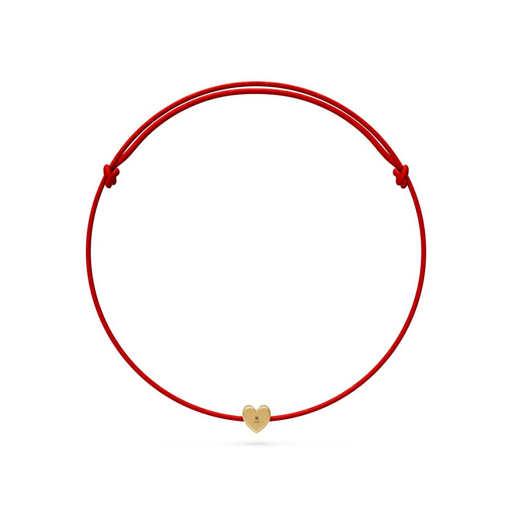String Bracelet with Diamond in Yellow Gold "Heart" R29780825