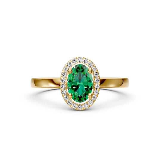 Yellow gold ring with Tsavorites R39080825