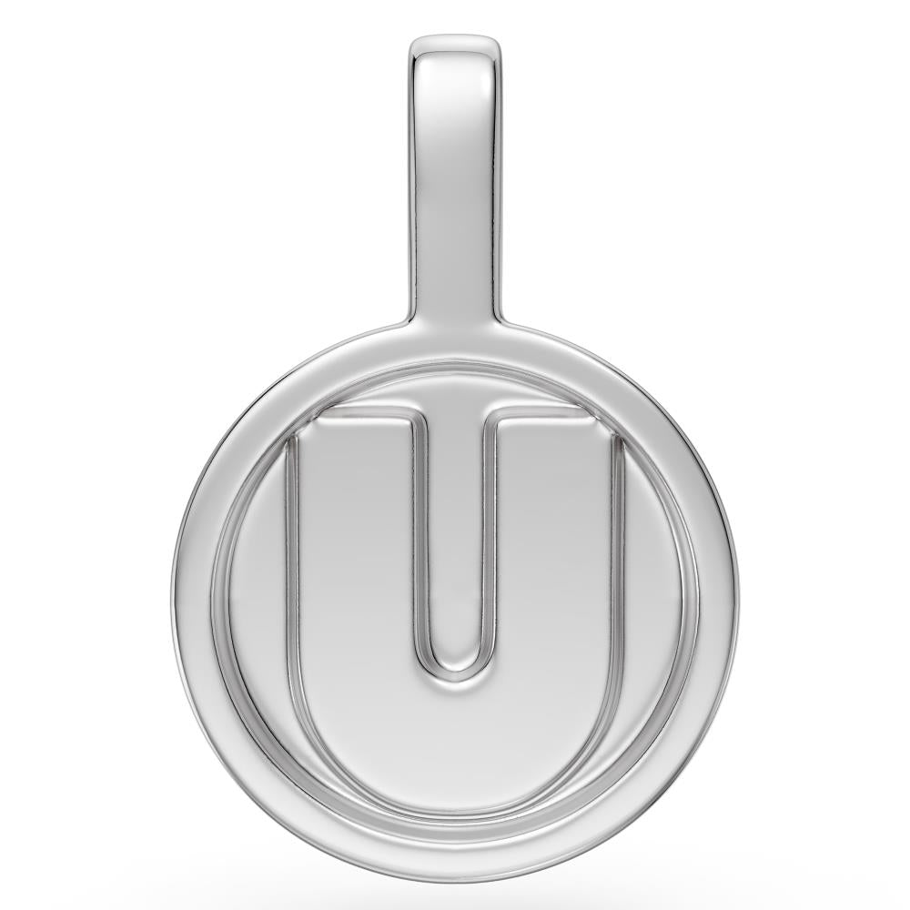 Diamond Letter U Pendant in White Gold JFA19794