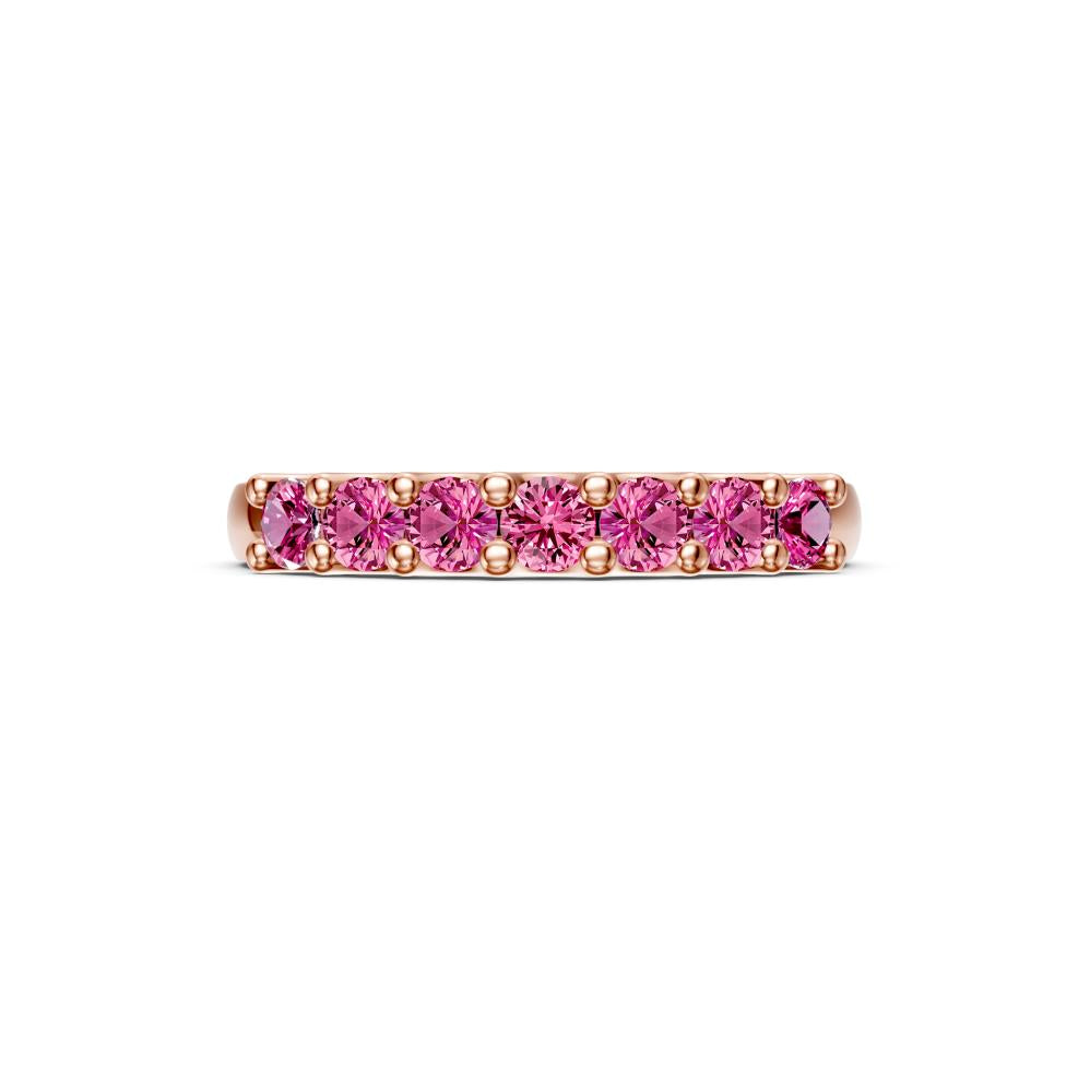 Pink Sapphire Band Ring in Rose Gold R02880325