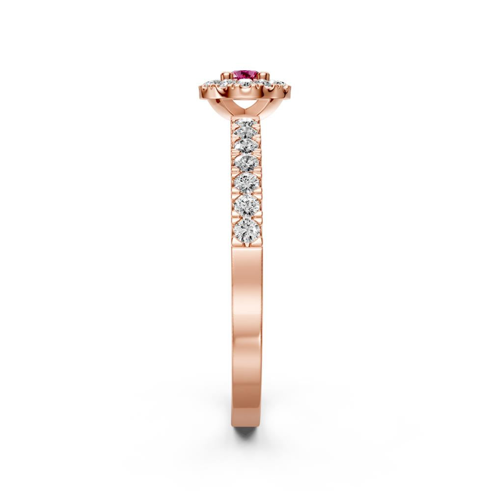 Diamond Ring with Pink Sapphire in Pink Gold R03560325