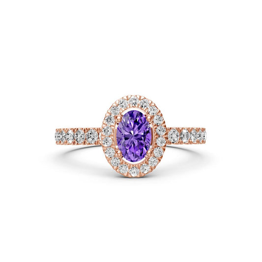 Diamond Ring with Tanzanite in Rose Gold R38151224