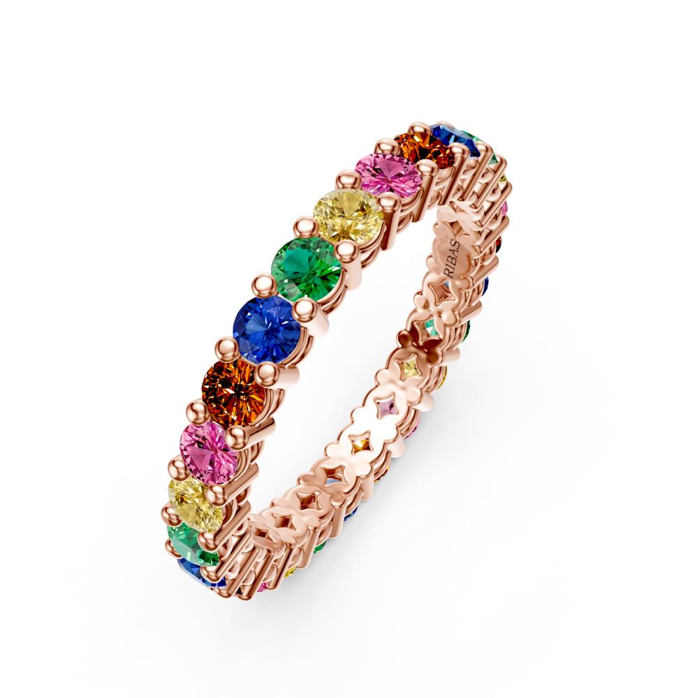 Sapphire Band Ring in Rose Gold R02900325