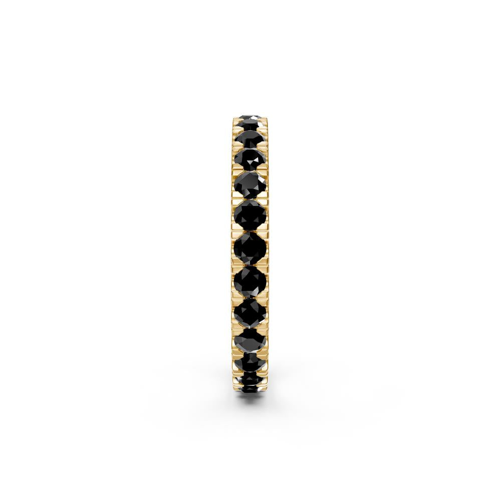 Black Diamond Band Ring in Yellow Gold JFA199980