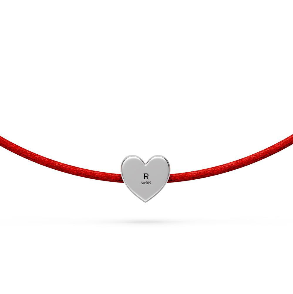 String Bracelet with Diamond in White Gold "Heart" R07490924