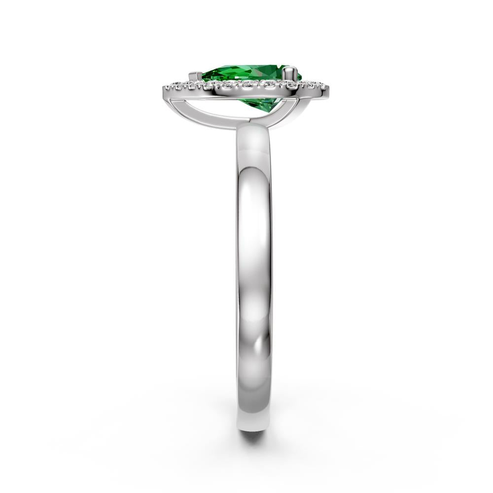 Diamond Ring with Tsavorites in White Gold R39091224