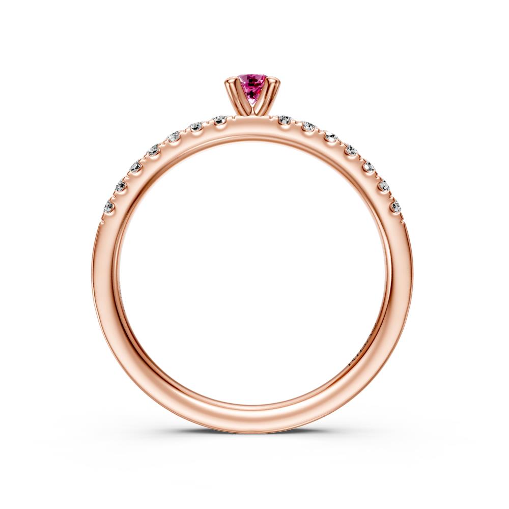 Diamond Ring with Pink Sapphire in Rose Gold R03430325