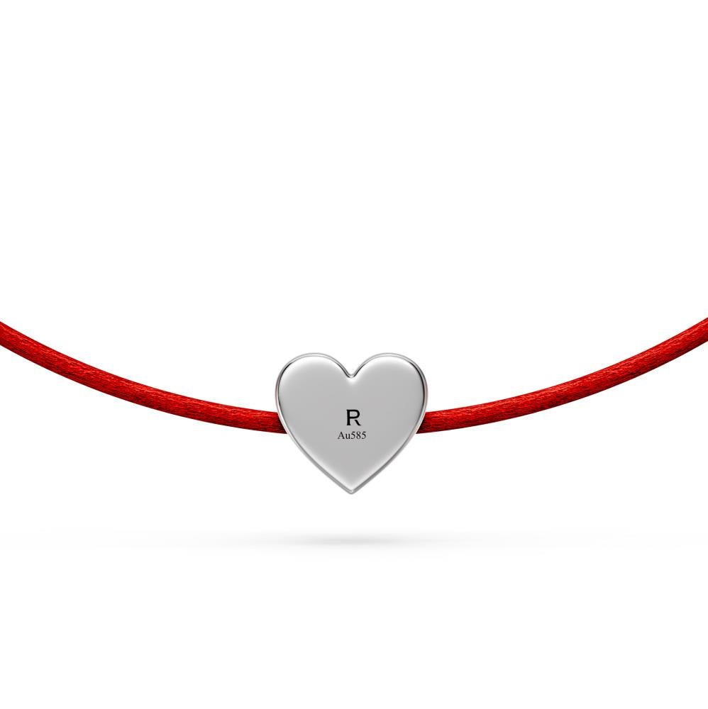 String Bracelet with Diamond in White Gold "Heart" R07570924