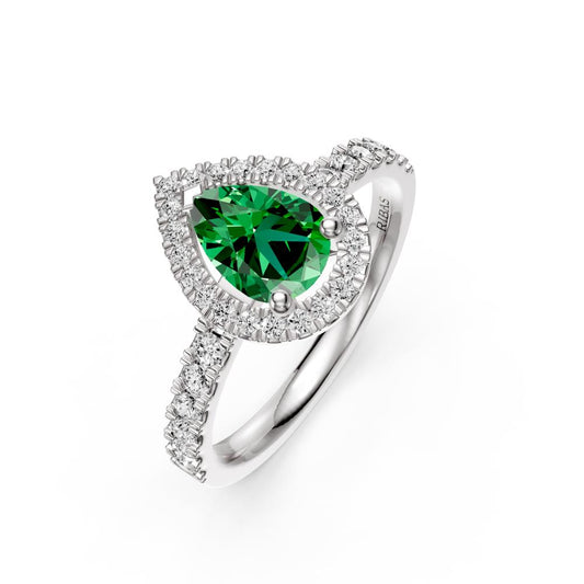 Diamond Ring with Tsavorite in White Gold R39620125