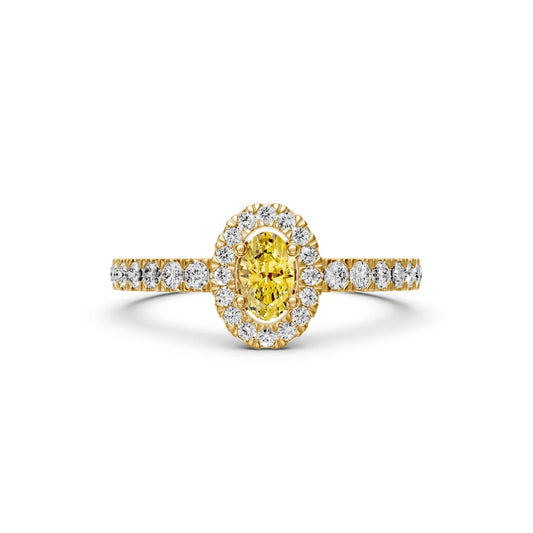 Diamond Ring with Yellow Sapphire in Yellow Gold R03790325