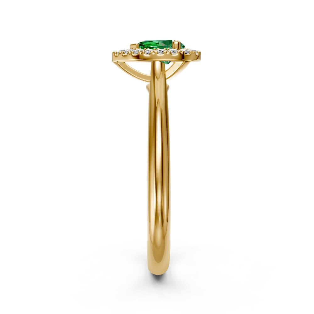 Diamond Ring with Tsavorite in Yellow Gold R39011224