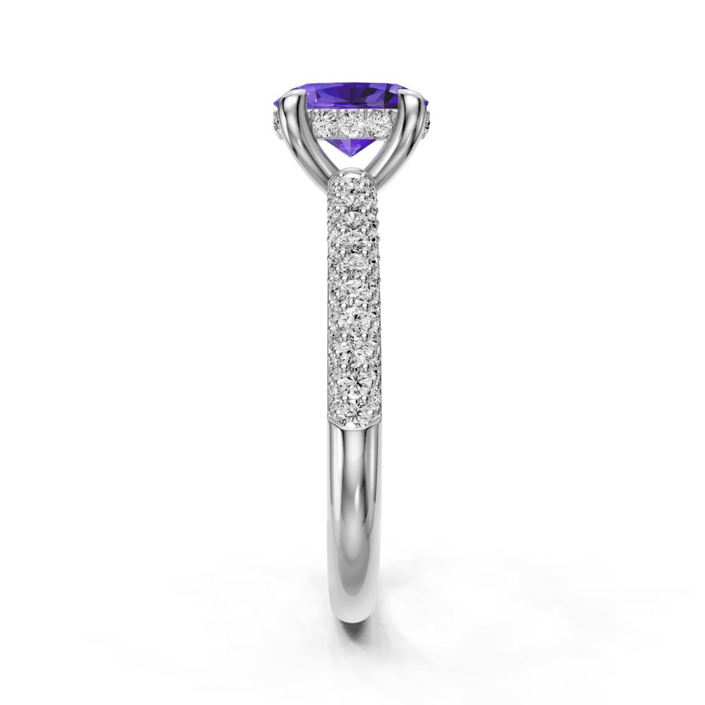 Diamond Ring with Tanzanite in White Gold R37051224