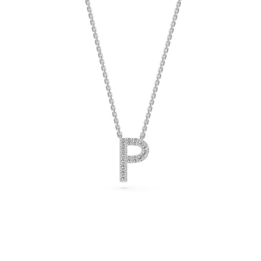 Diamond Letter P Pendant in White Gold R35211224