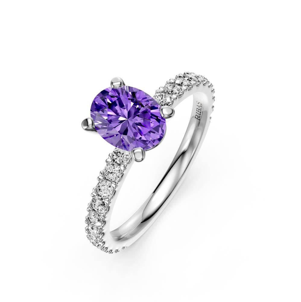 Diamond Ring with Tanzanite in White Gold R36981224