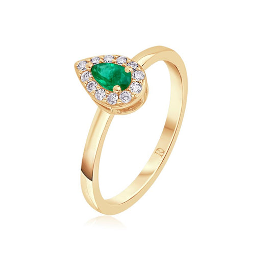 Emerald and Diamond Ring in Yellow Gold JFA15356