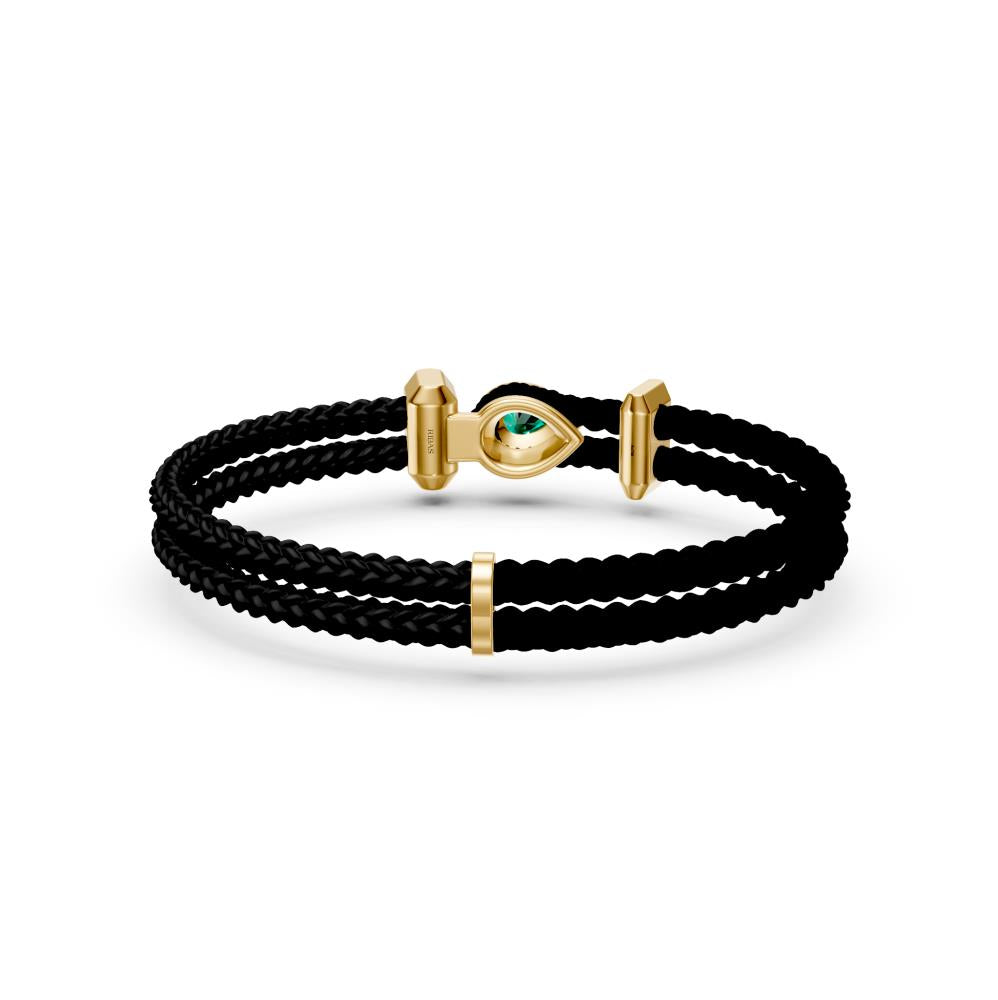 Leather Bracelet with Tsavorite and Diamonds AABR0231