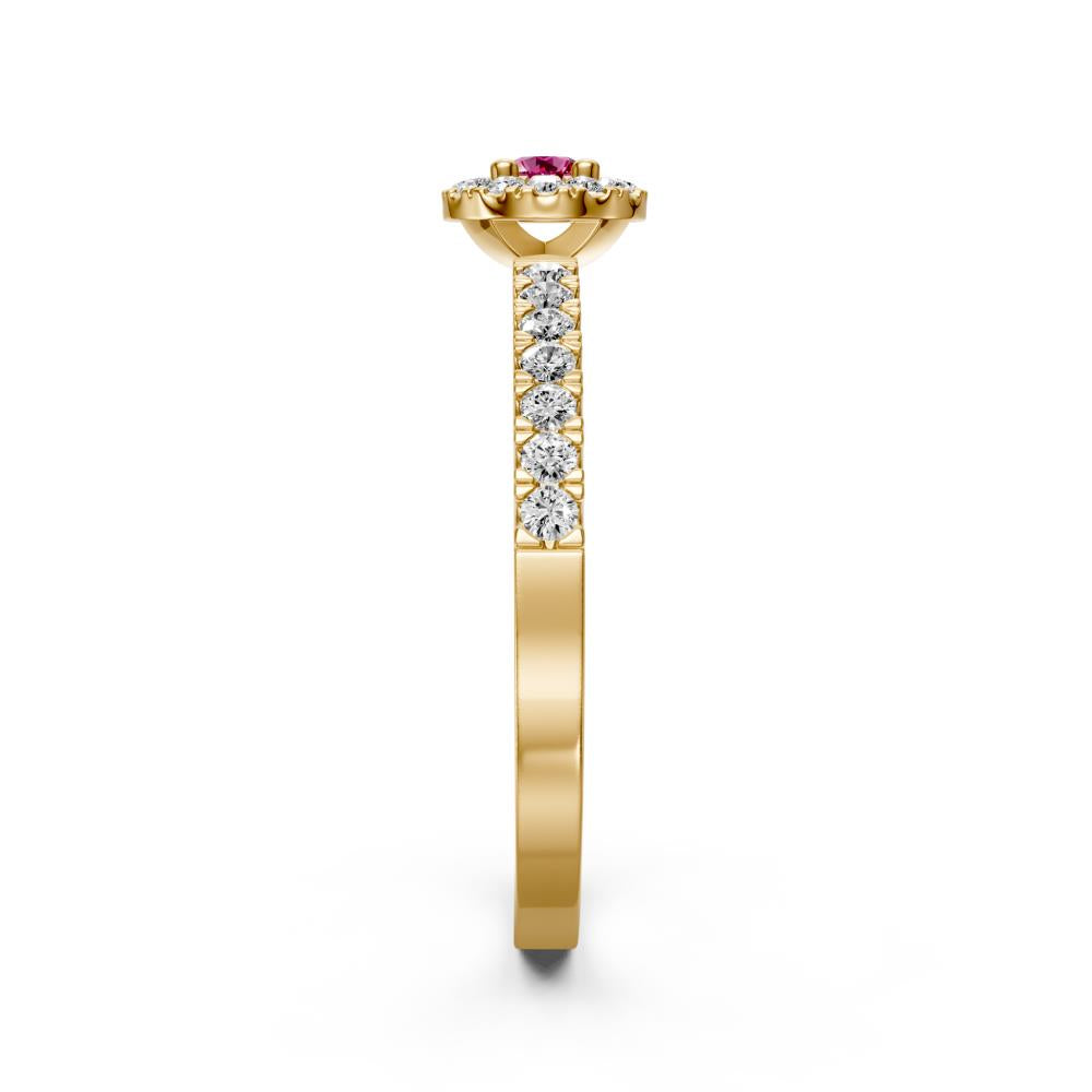 Diamond Ring with Pink Sapphire in Yellow Gold R03570325