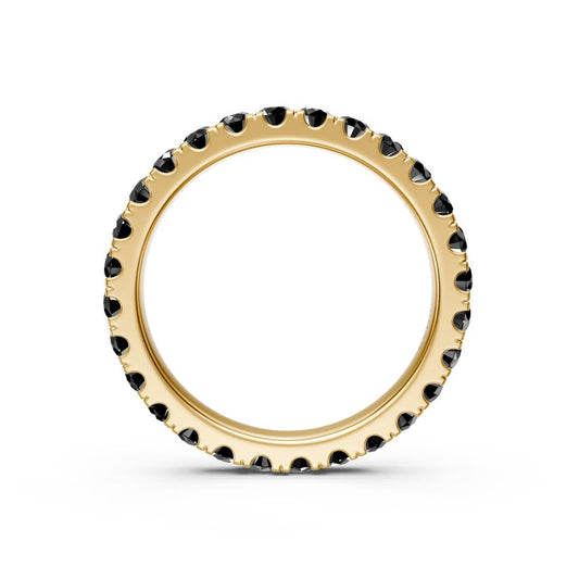 Black Diamond Band Ring in Yellow Gold JFA200857