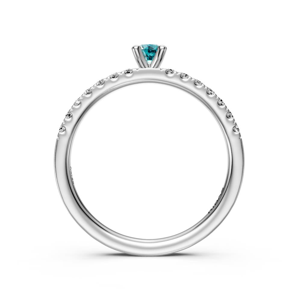 Diamond Ring with Tourmaline in White Gold R03660325