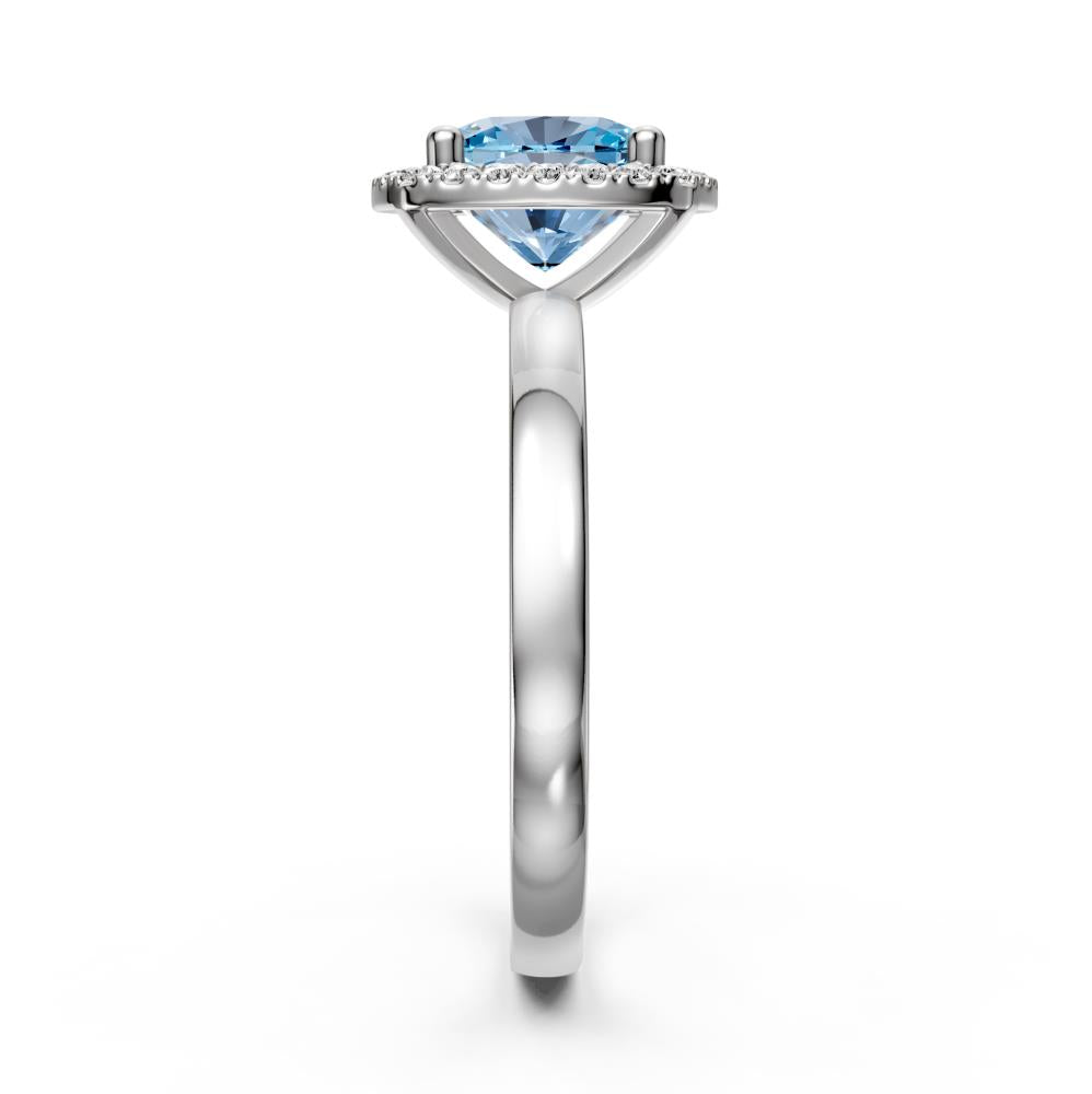 Diamond Ring with Aquamarine in White Gold R39630125