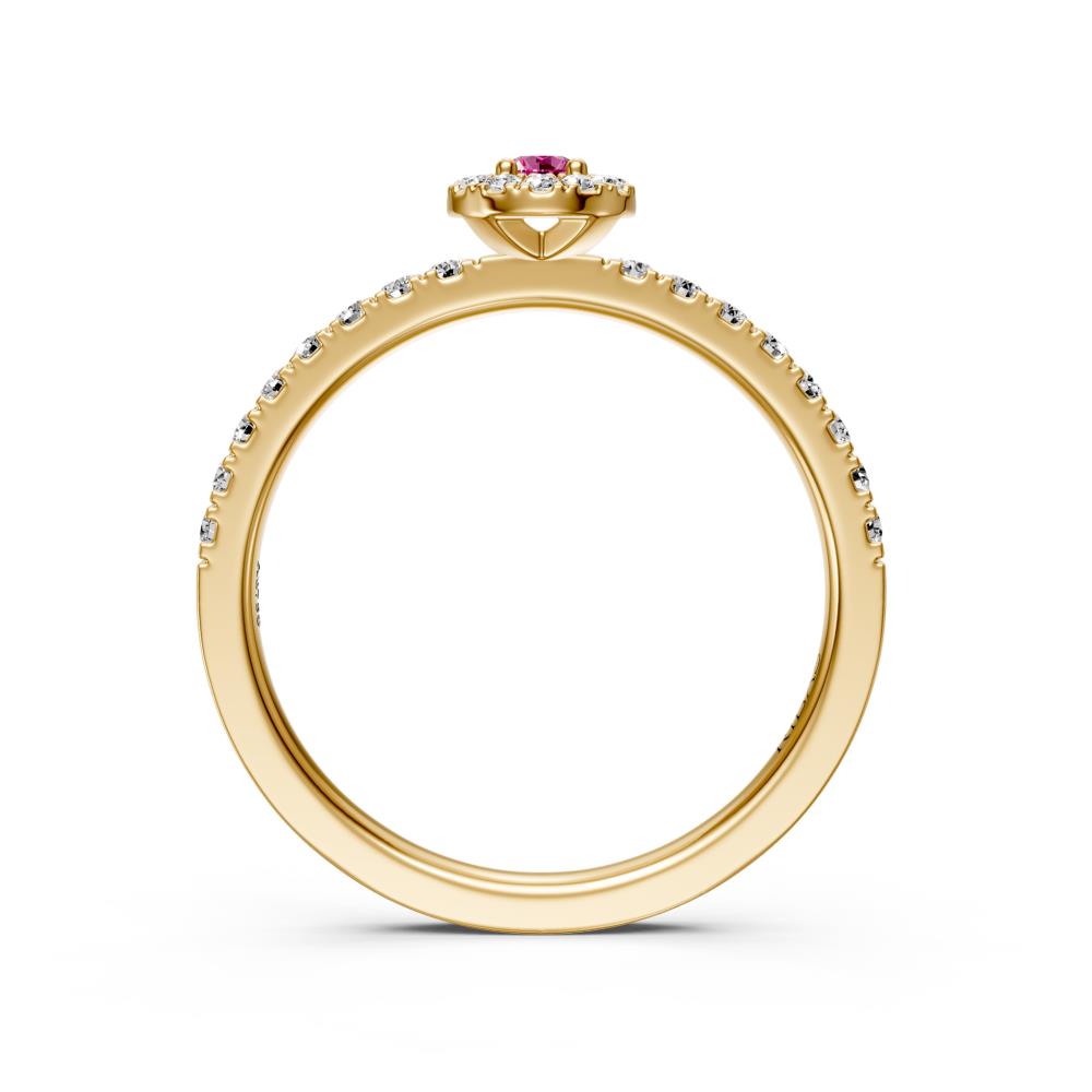 Diamond Ring with Pink Sapphire in Yellow Gold R01900325