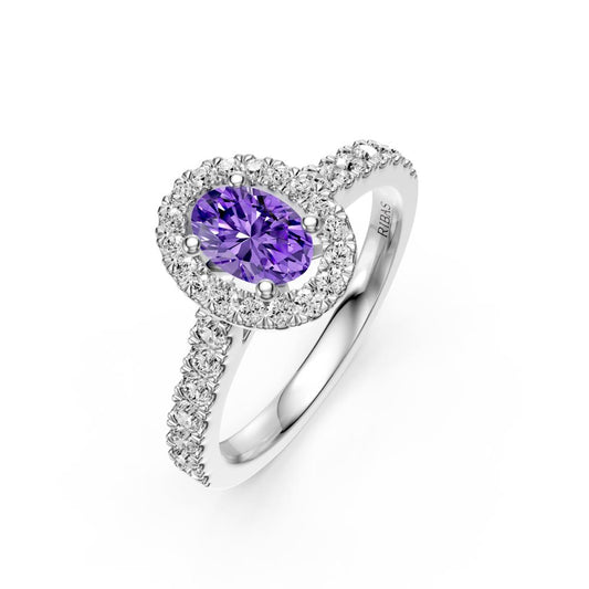 Diamond Ring with Tanzanite in White Gold R38381224