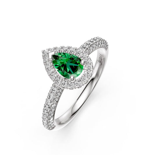 Diamond Ring with Tsavorites in White Gold R38671224