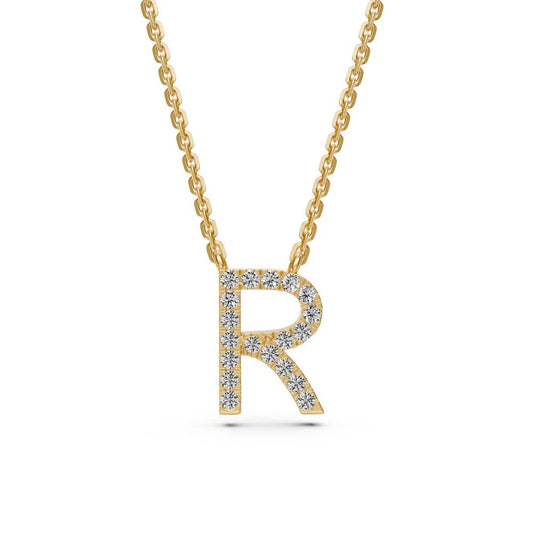 Diamond Letter R Pendant in Yellow Gold R23131124
