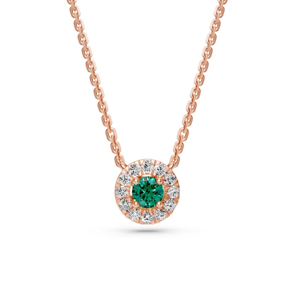 Rose Gold Necklace with Green Sapphire R02250325