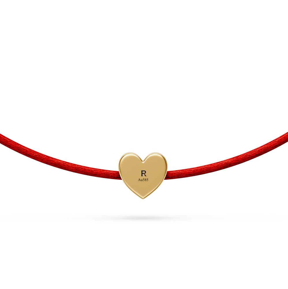 String Bracelet with Diamond in Yellow Gold "Heart" R29780825
