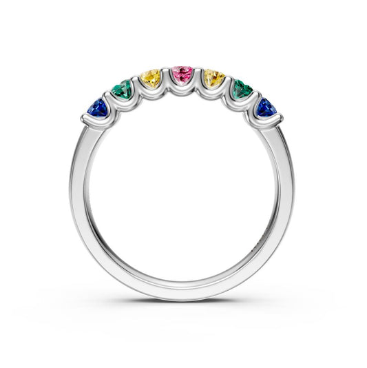 Sapphire Band Ring in White Gold R02700325