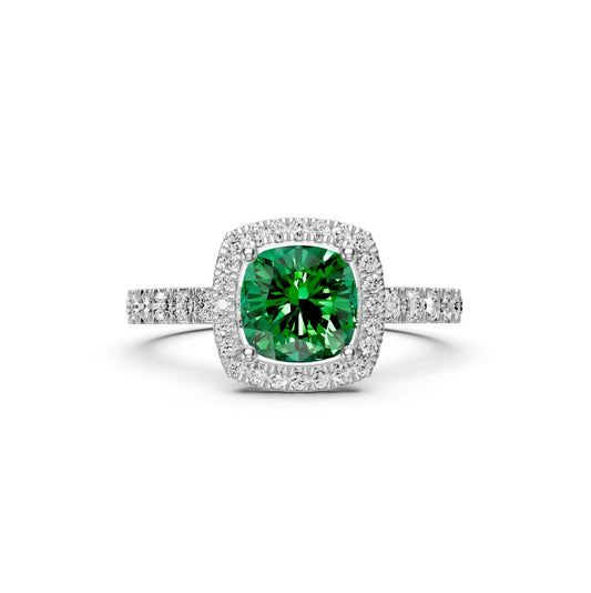 Diamond Ring with Tsavorites in White Gold R37381224