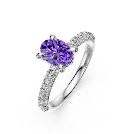 Diamond Ring with Tanzanite in White Gold R37051224