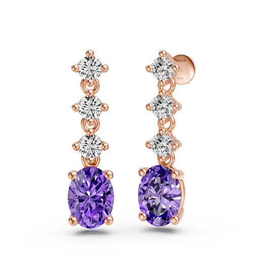 Diamond Earrings with Tanzanite in Rose Gold R36761224