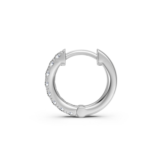 Diamond Hoop Earrings in White Gold JFA202374