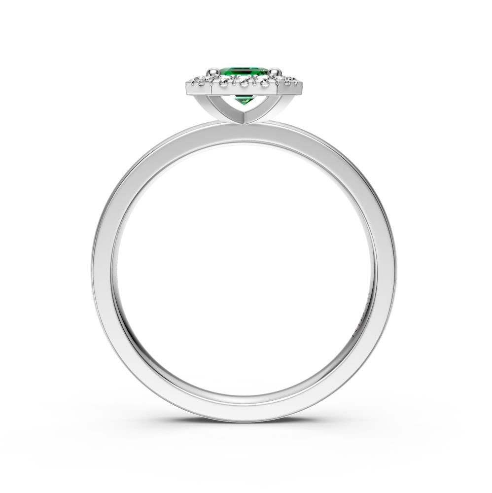 Diamond Ring with Tsavorites in White Gold R36301224
