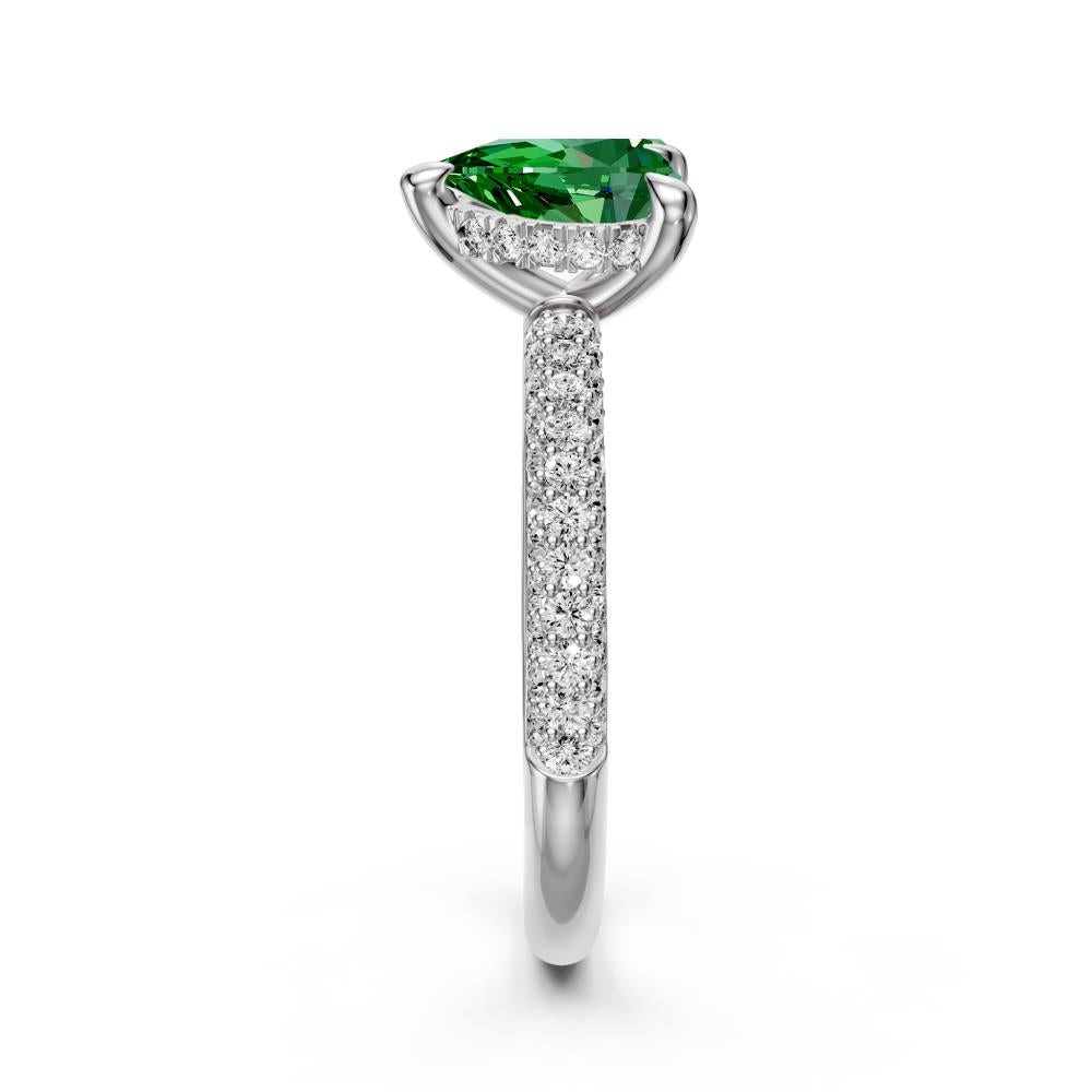 Diamond Ring with Tsavorite in White Gold R39600125
