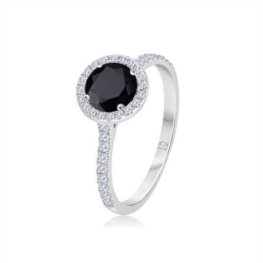 Black Diamond Ring in White Gold NA1259