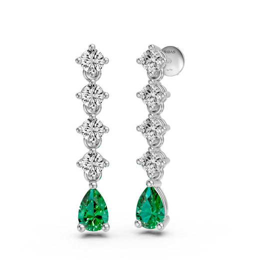 Diamond Earrings in White Gold with Tsavorites R38941224