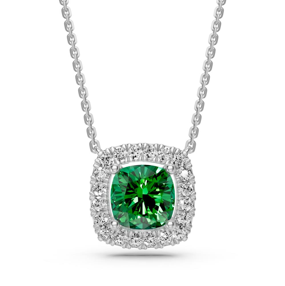 White Gold Necklace with Tsavorite Stone R37351224