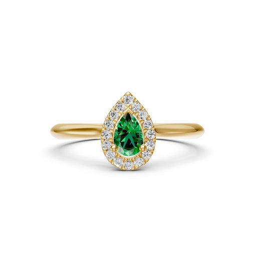 Diamond Ring with Tsavorite in Yellow Gold R39011224