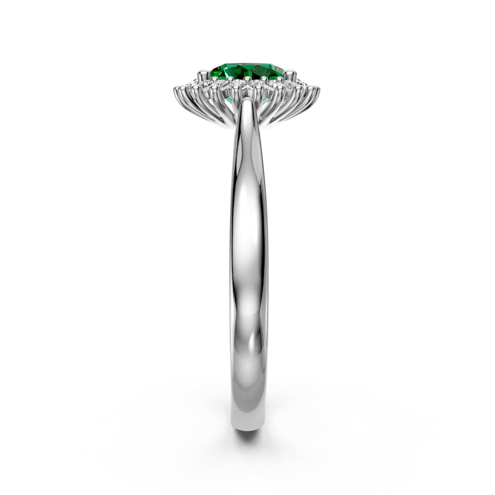 Diamond Ring with Tsavorite in White Gold R39530125